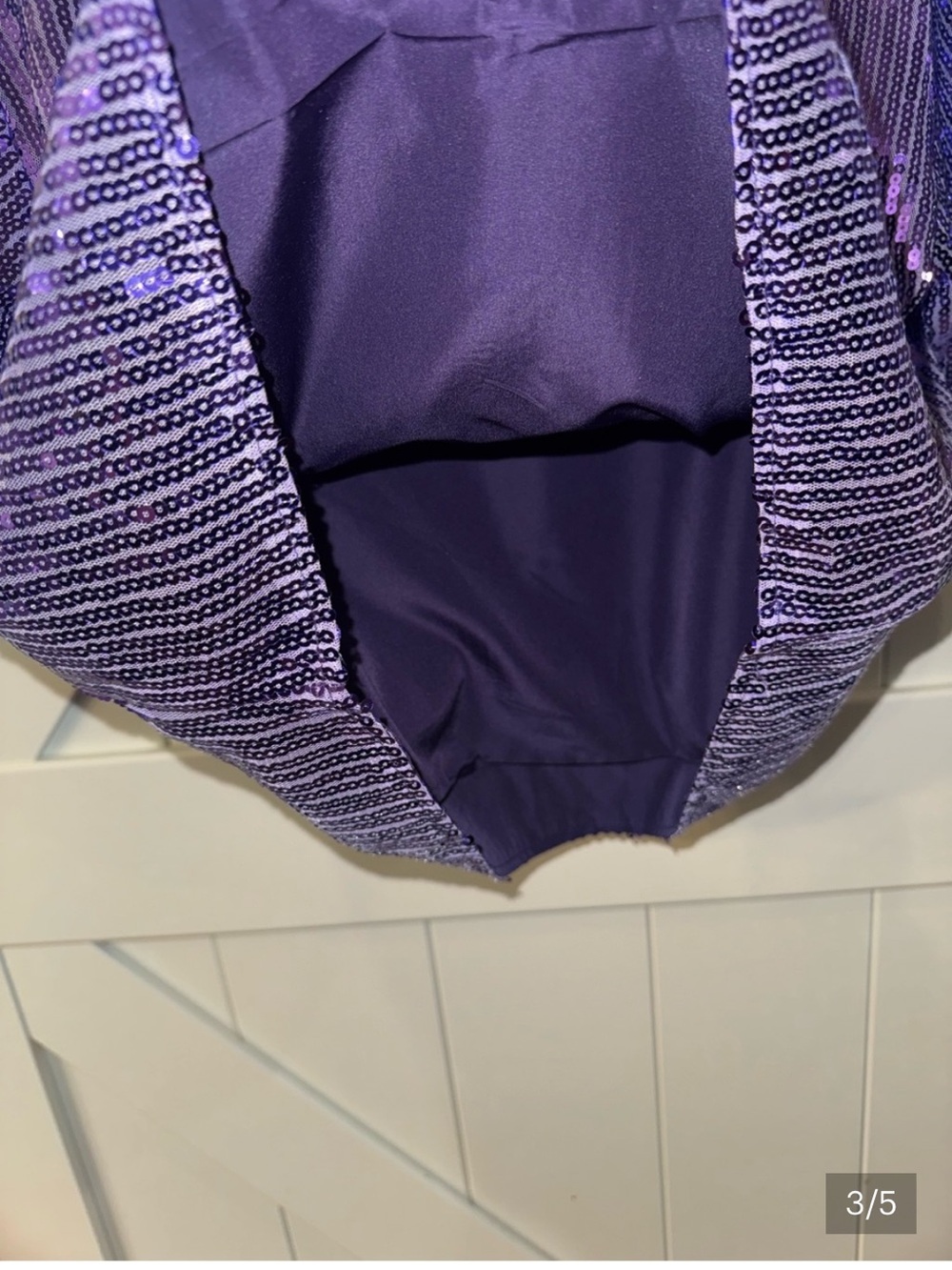 Her Universe Purple Sequin Short Sleeve Jersey with Black '59' Graphic - Picture 7 of 9